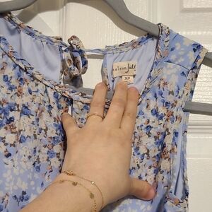Maison Jules Light Blue Floral Blouse